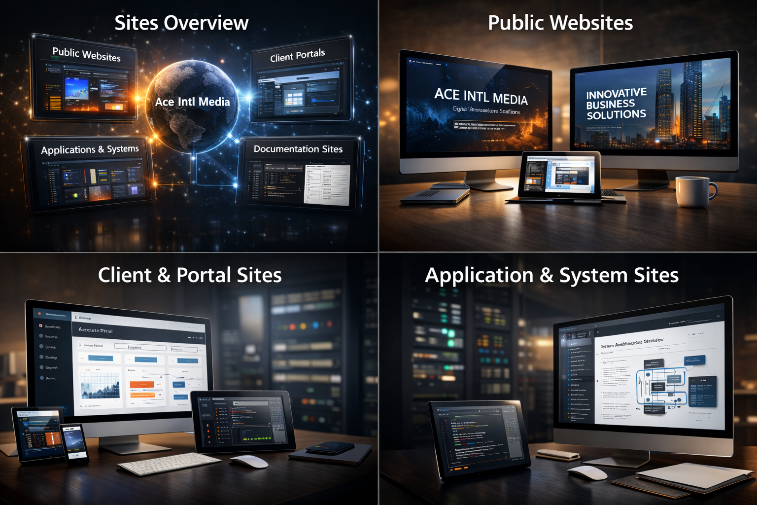 Ace Intl Media application and system sites